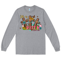 Heather Grey he is risen Long Sleeve Tee - MaliasSmallBusiness