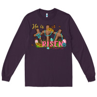 Plum he is risen Long Sleeve Tee - MaliasSmallBusiness