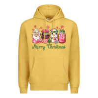 Antique Gold pink  merry christmas coffee Premium Hoodie - JahusDesignShop
