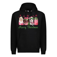 Black pink  merry christmas coffee Premium Hoodie - JahusDesignShop