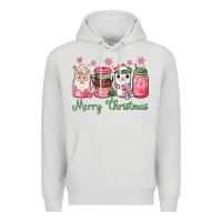 Dove Grey pink  merry christmas coffee Premium Hoodie - JahusDesignShop