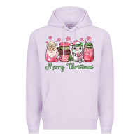 Lilac pink  merry christmas coffee Premium Hoodie - JahusDesignShop