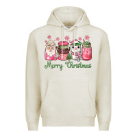 Oatmeal Heather pink  merry christmas coffee Premium Hoodie - JahusDesignShop