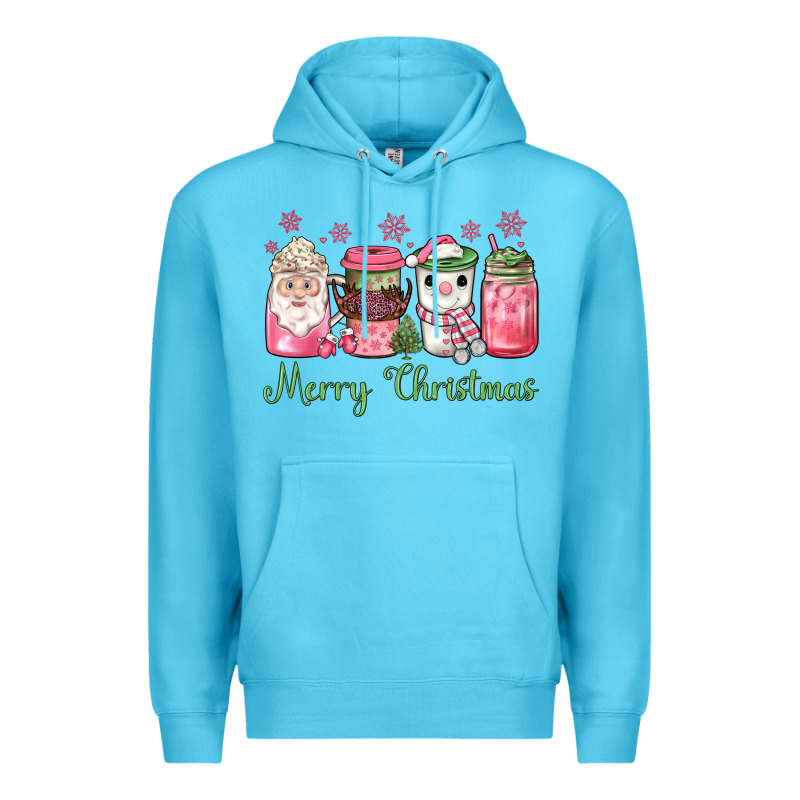 Pink  Merry Christmas Coffee Premium Hoodie by JahusDesignShop | Teevron