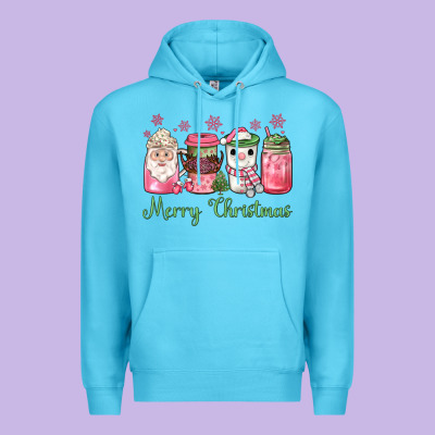 Pink  Merry Christmas Coffee Premium Hoodie Designed By Jahusdesignshop