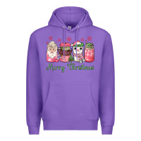 Purple pink  merry christmas coffee Premium Hoodie - JahusDesignShop