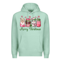 Seafoam pink  merry christmas coffee Premium Hoodie - JahusDesignShop