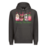 Smoke pink  merry christmas coffee Premium Hoodie - JahusDesignShop