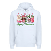 White pink  merry christmas coffee Premium Hoodie - JahusDesignShop