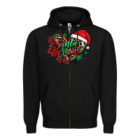 Black santa paws christmas heart Zipper Hoodie - MaliasSmallBusiness