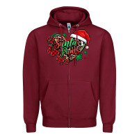Burgundy santa paws christmas heart Zipper Hoodie - MaliasSmallBusiness