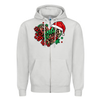 Dove Grey santa paws christmas heart Zipper Hoodie - MaliasSmallBusiness