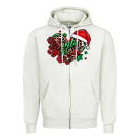 Oatmeal Heather santa paws christmas heart Zipper Hoodie - MaliasSmallBusiness