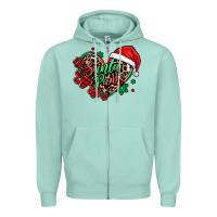 Seafoam santa paws christmas heart Zipper Hoodie - MaliasSmallBusiness