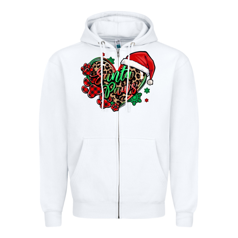 Santa Paws Christmas Heart Zipper Hoodie by MaliasSmallBusiness | Teevron