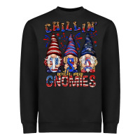 Black Chilling with my gnomies with usa Heavyweight Sweatshirt - NancyCooperArtShop