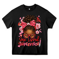 Black one loved supervisor afro messy bun Heavy Core Tee - texasbilliewilder