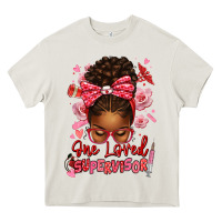 Cream one loved supervisor afro messy bun Heavy Core Tee - texasbilliewilder