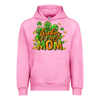 Fuchsia Pink Lucky Mom  St. Patrick's Day Urban Hoodie - CowGirlArtShop