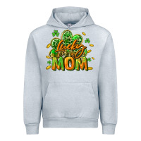 Heather Grey Lucky Mom  St. Patrick's Day Urban Hoodie - CowGirlArtShop