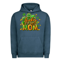 Pigment Midnight Navy Lucky Mom  St. Patrick's Day Urban Hoodie - CowGirlArtShop