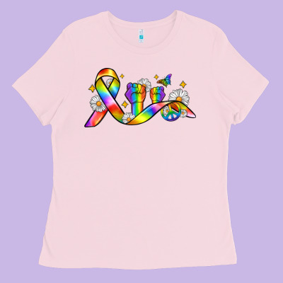 Pride Ribbon Ladies Tee Designed By Zillion Design Studio