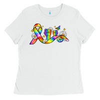 White pride ribbon Ladies Tee - Zillion Design Studio