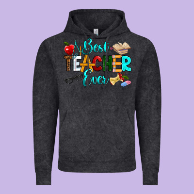 Best Teacher Ever Vintage Hoodie Designed By Ranaportraitstore