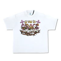 White grow in grace Urban Heavy Tee - NancyCooperArtShop