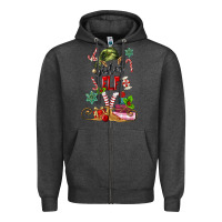 Charcoal Heather sister elf Zipper Hoodie - MaliasSmallBusiness