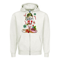 Oatmeal Heather sister elf Zipper Hoodie - MaliasSmallBusiness