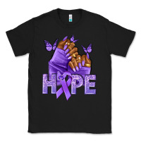 Black hope lavender ribbon all cancers Classic Tee - NancyCooperArtShop