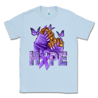 Dusty Blue hope lavender ribbon all cancers Classic Tee - NancyCooperArtShop