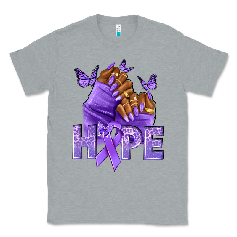 Hope Lavender Ribbon All Cancers Classic Tee by NancyCooperArtShop | Teevron