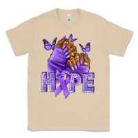 Mushroom hope lavender ribbon all cancers Classic Tee - NancyCooperArtShop