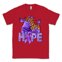 Red hope lavender ribbon all cancers Classic Tee - NancyCooperArtShop