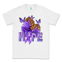 White hope lavender ribbon all cancers Classic Tee - NancyCooperArtShop