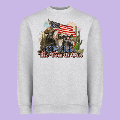 Chill The Fourth Out Cows 4th July America Heavyweight Sweatshirt Designed By Nancycooperartshop