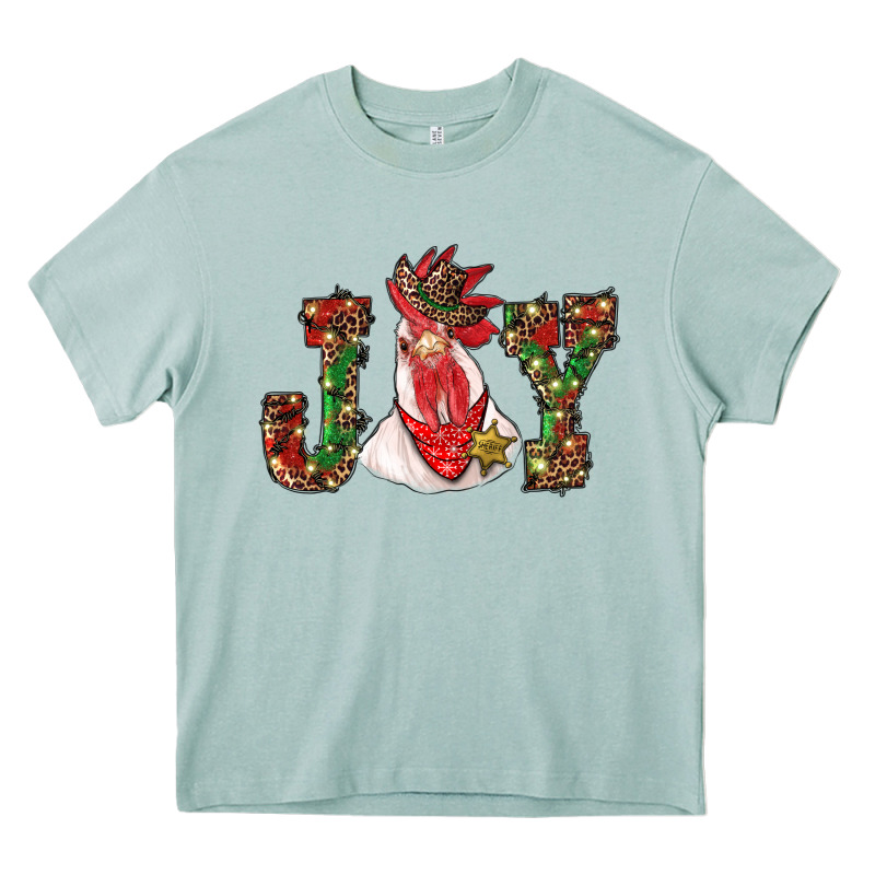 Christmas Joy With Rooster Heavy Core Tee by RanaPortraitStore | Teevron