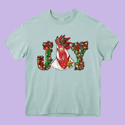 Christmas Joy With Rooster Heavy Core Tee Designed By Ranaportraitstore