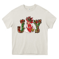 Cream christmas joy with rooster Heavy Core Tee - RanaPortraitStore