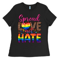 Black spread love not hate Ladies Tee - Zillion Design Studio