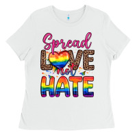 White spread love not hate Ladies Tee - Zillion Design Studio