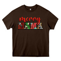 Chocolate Brown Christmas merry mama Heavy Core Tee - BarkalooDesign