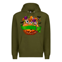 Army Green Personalized Boy Halloween Candy Premium Hoodie - texasbilliewilder