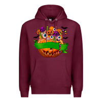 Burgundy Personalized Boy Halloween Candy Premium Hoodie - texasbilliewilder
