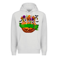 Dove Grey Personalized Boy Halloween Candy Premium Hoodie - texasbilliewilder