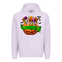 Lilac Personalized Boy Halloween Candy Premium Hoodie - texasbilliewilder