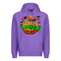 Purple Personalized Boy Halloween Candy Premium Hoodie - texasbilliewilder