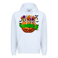 White Personalized Boy Halloween Candy Premium Hoodie - texasbilliewilder